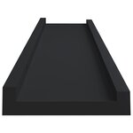 vidaXL Étagères à rebord pour cadre photo 2 Pièces Noir 60x9x3 cm MDF