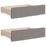 vidaXL Lit de jour avec gigogne et tiroirs taupe 100x200 cm tissu
