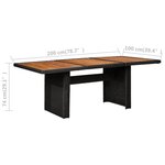 vidaXL Salon de jardin 9 Pièces avec coussins Résine tressée Noir