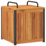 vidaXL Boîte à coussins d'extérieur bois d'acacia solide et acier