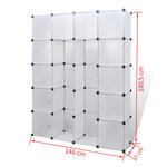 vidaXL Armoire modulaire 14 compartiments blanc 37 x 146 x 180 5 cm