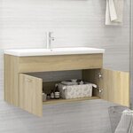vidaXL Armoire d'évier avec lavabo intégré Chêne sonoma Aggloméré