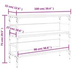 vidaXL Table console noir 100x32x75 cm bois d'ingénierie