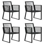 vidaXL Ensemble à manger d'extérieur 5 Pièces Rotin PVC Noir