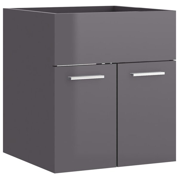 vidaXL Armoire d'évier Gris brillant 41x38 5x46 cm Bois d’ingénierie