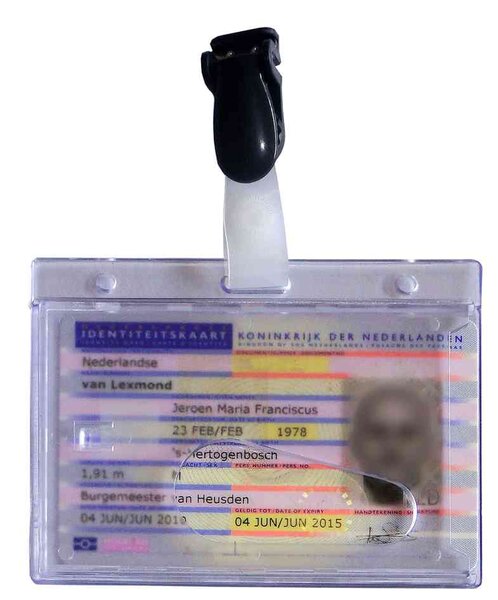Pack de 25 porte-badge PVC Rigide avec clip 60 x 90 mm Transparent PAVO