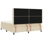 lit à ressorts vidaXL avec matelas et LED Crème 180x200 cm en tissu