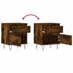 vidaXL Tables de chevet 2 Pièces chêne fumé 40x35x50 cm bois ingénierie