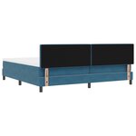 Lit à ressort vidaXL avec matelas et LED bleu foncé 200x200 cm en velours