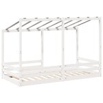 vidaXL Lit pour enfants avec toit blanc 100x200 cm bois de pin massif