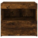 vidaXL Table de chevet avec lumières LED chêne fumé 50x40x45 cm