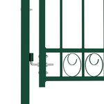 vidaXL Portail de clôture avec dessus arqué Acier 100x100 cm Vert