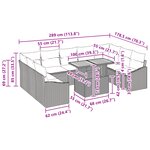 vidaXL Ensemble de salle à manger de jardin de 10 pièces avec coussins Gris Rotin Acacia