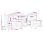 vidaXL Meuble TV 100x33x46 cm bois massif de manguier