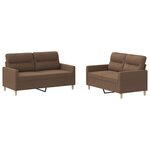 vidaXL Ensemble de canapés 2 Pièces avec coussins Marron Tissu