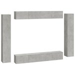 vidaXL Ensemble de meubles TV 8 Pièces Gris béton Bois d'ingénierie