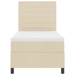 vidaXL Lit à ressorts avec matelas et lumière LED crème 100x200 cm tissu