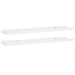 vidaXL Étagères à rebord pour cadre photo 2 Pièces Blanc 80x9x3 cm MDF