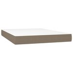 vidaXL Sommier à lattes de lit avec matelas Taupe 140x190 cm Tissu