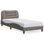 vidaXL Cadre de lit avec tête de lit Taupe 90x190 cm Tissu