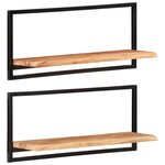 vidaXL Étagères murales 2 Pièces 80x25x35 cm Bois d'acacia et acier