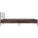 vidaXL Cadre de lit chêne marron 180x200 cm bois d'ingénierie et métal