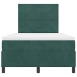Lit box spring vidaXL avec matelas vert foncé 120x200 cm en velours
