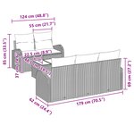 vidaXL Ensemble de canapé de jardin de 6 pièces avec coussins noir poly rotin