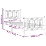 vidaXL Cadre de lit métal sans matelas avec pied de lit noir 80x200 cm