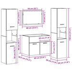 vidaXL Ensemble de meubles de salle de bain 4 pièces en vieux bois