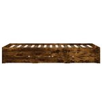 vidaXL Cadre de lit avec tiroirs sans matelas chêne fumé 120x190 cm