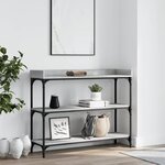vidaXL Table console avec étagères sonoma gris 100x30x80 cm