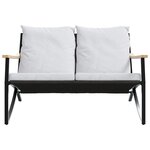 vidaXL Ensemble de meubles de balcon avec coussins 5 Pièces noir acier