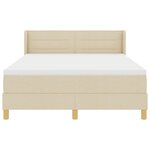 Lit à ressorts vidaXL avec matelas crème 140x200 cm en tissu