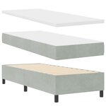 Lit à ressort vidaXL avec matelas Gris clair 80x200 cm Velours
