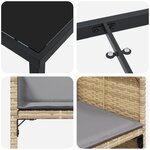 vidaXL Ensemble de Salle à Manger de Jardin 5 pièces avec Coussins Beige Poly Rattan