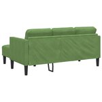 Canapé de jardin vidaXL avec banc et coussins en velours vert clair en L