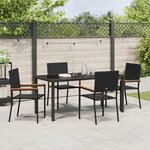 vidaXL Ensemble de salle à manger 5 pièces Noir Poly Rattan