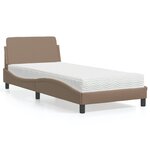 vidaXL Lit avec matelas cappuccino 80x200 cm similicuir