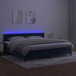 vidaXL Sommier à lattes de lit matelas et LED Bleu foncé 200x200 cm
