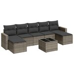 vidaXL Salon de jardin 8 Pièces avec coussins gris résine tressée