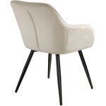 Lot de 6 chaises pieds noir siège de salon cuisine salle à manger design élégant velours beige 08_0000020