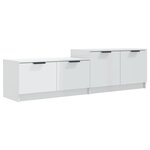 vidaXL Meuble TV blanc brillant 158 5x36x45 cm bois d'ingénierie