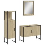 vidaXL Ensemble d'armoires de salle de bain 3 Pièces chêne sonoma
