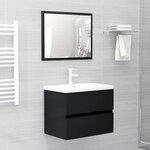 vidaXL Ensemble de meubles salle de bain 2 Pièces noir bois d'ingénierie