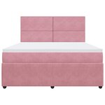 vidaXL Sommier à lattes de lit avec matelas Rose 180x200 cm Velours