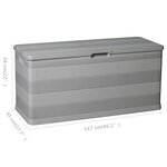 vidaXL Boîte de rangement de jardin gris 117x45x56 cm
