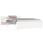vidaXL Cadre de lit Blanc Bois massif 120x190 cm Petit double