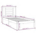 vidaXL Cadre de lit sans matelas noir 75x190 cm bois massif