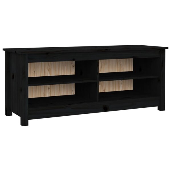vidaXL Banc à chaussures Noir 110x38x45 5 cm Bois de pin massif